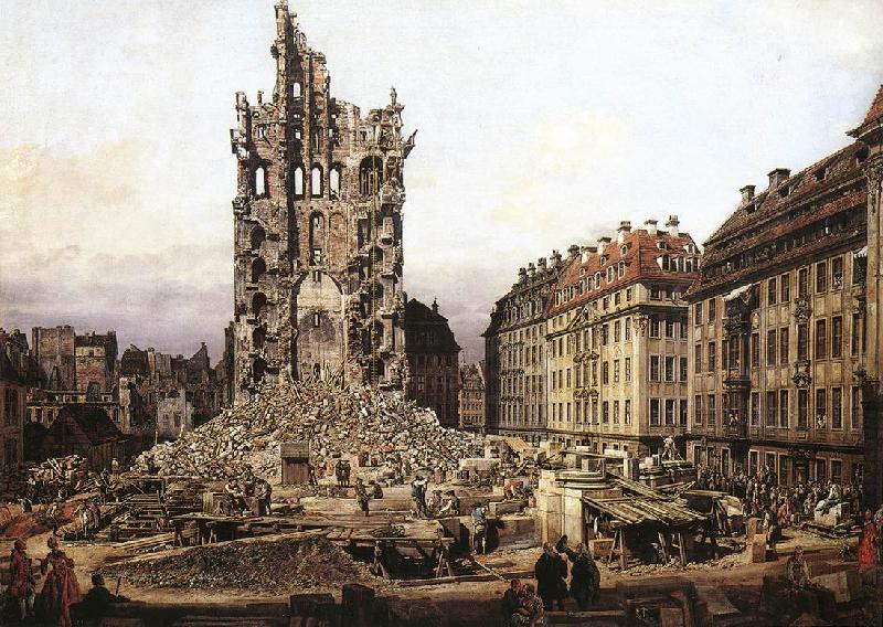 Bernardo Bellotto The Ruins of the Old Kreuzkirche in Dresden Germany oil painting art